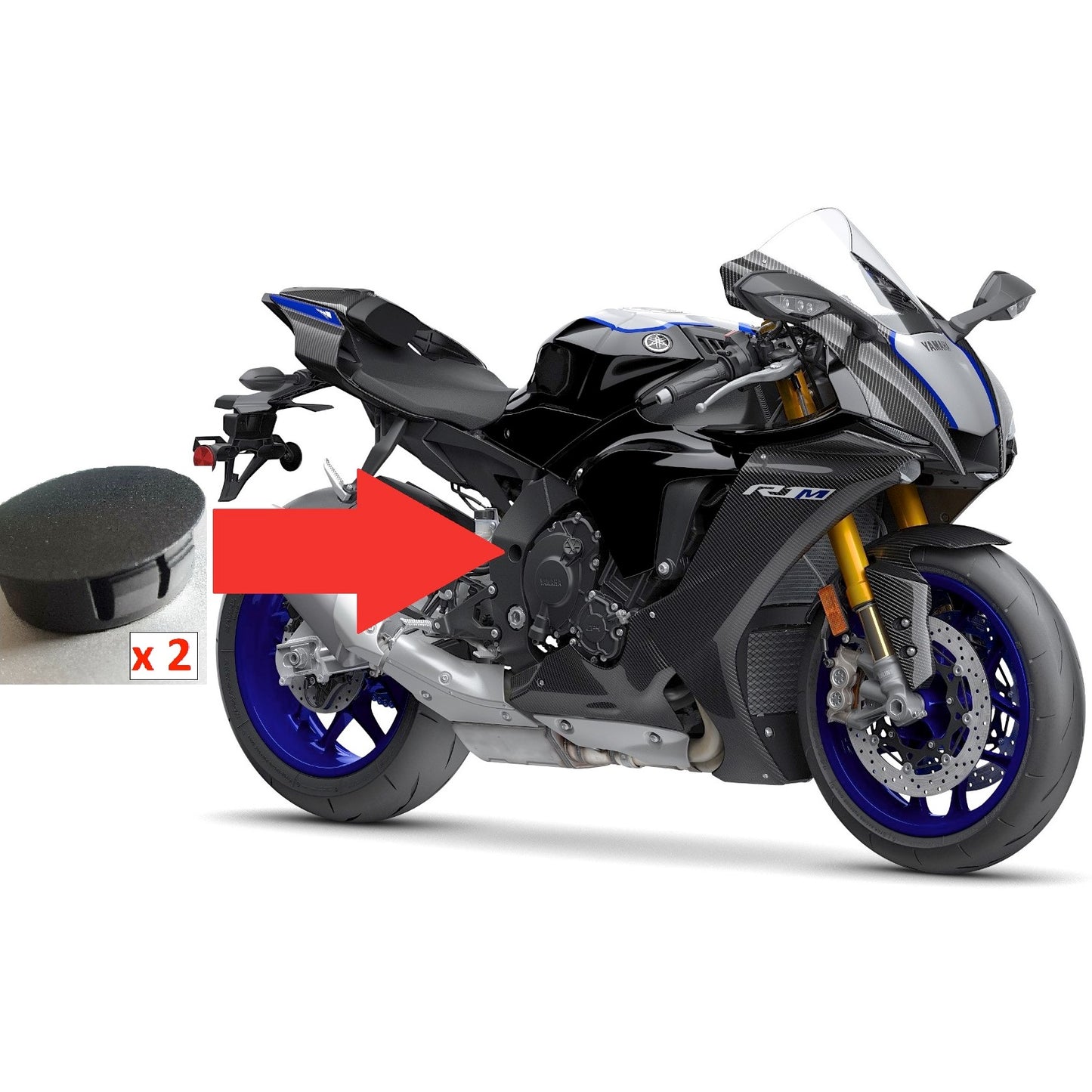Plastic Frame Plug Caps for Yamaha YZF-R1 / R1M 2015-2023