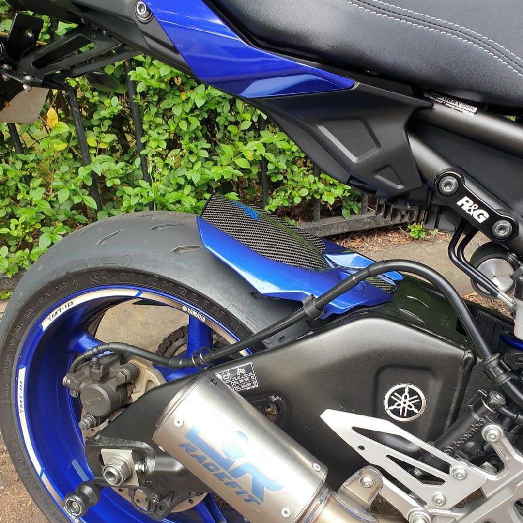 Carbon Fibre Rear Mudguard  / Hugger For Yamaha MT10 - (BLUE)