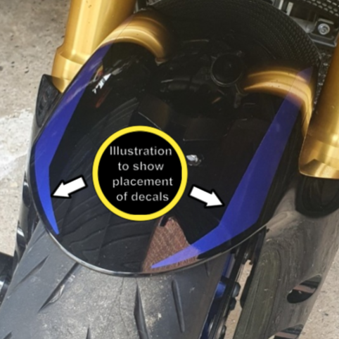 Front Mudguard Decals / Stickers for Yamaha MT10 - FLUO