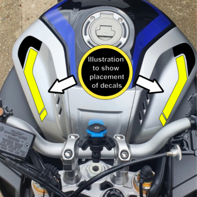 Tank Decals / Stickers for Yamaha MT10 - FLUO / BLACK