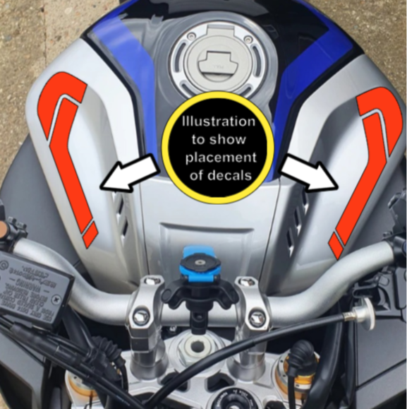 Tank Decals / Stickers for Yamaha MT10 - ORANGE (Ice/Fluo)