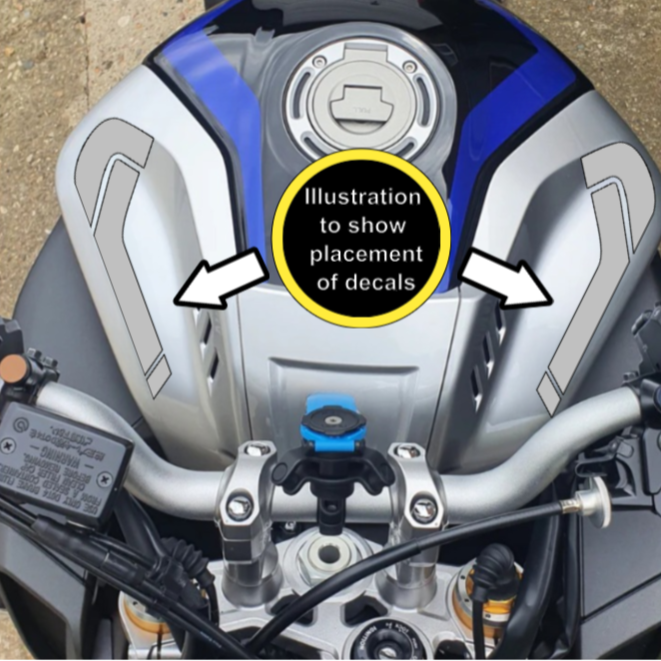 Tank Decals / Stickers for Yamaha MT10 - SILVER