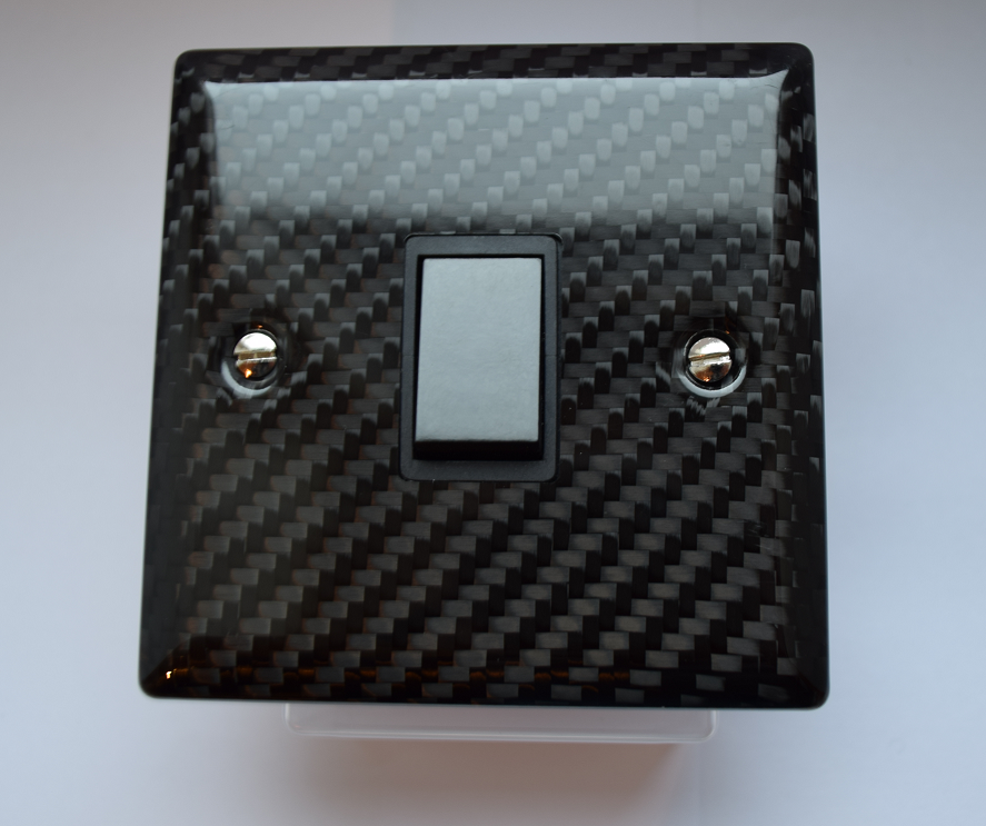 Carbon fibre light switch for indoor home decor