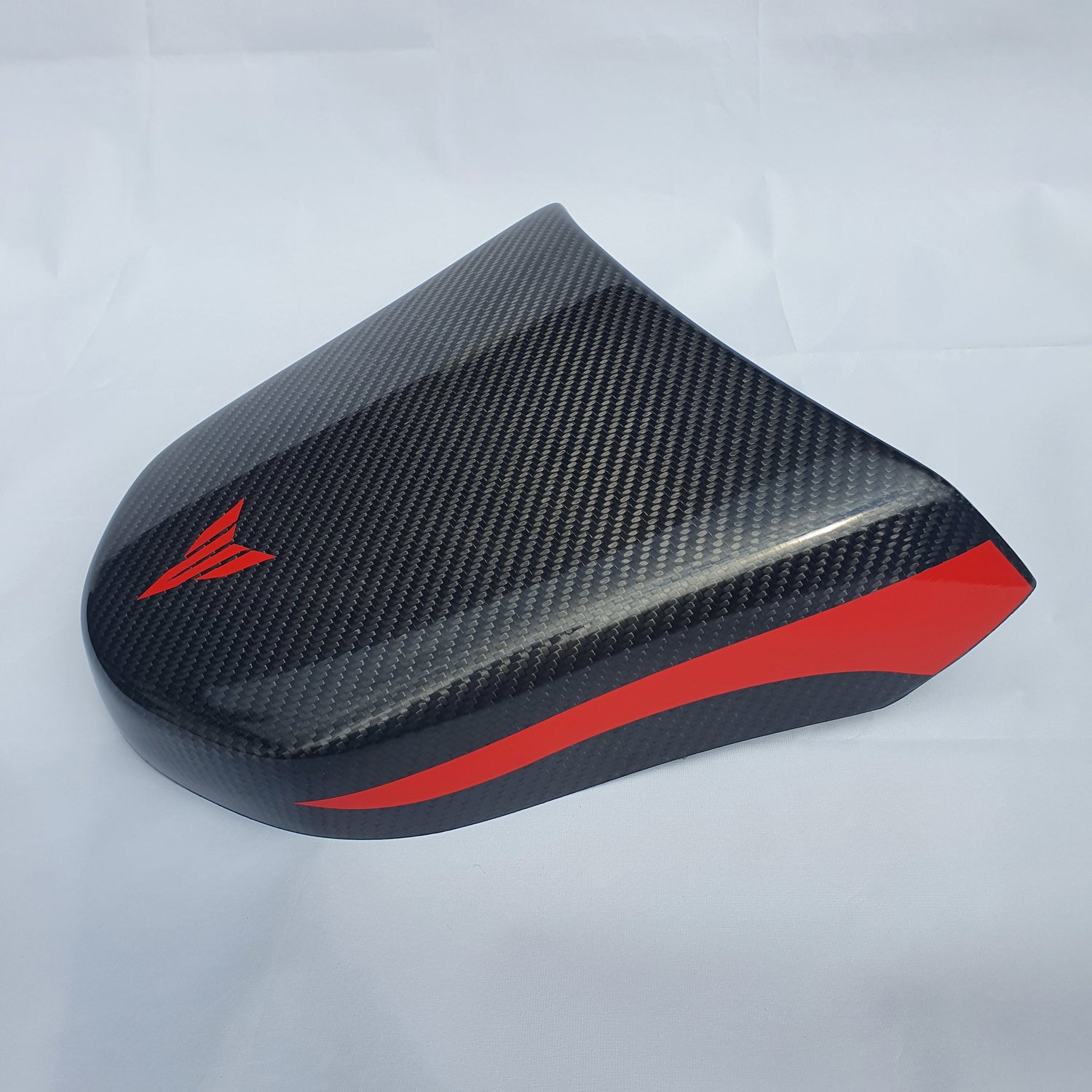 Yamaha MT10 Carbon fibre comfort seat cowl with MT logo decal and red stripes