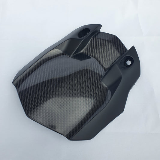 Yamaha R1 carbon fibre rear mudguard with black painted sides