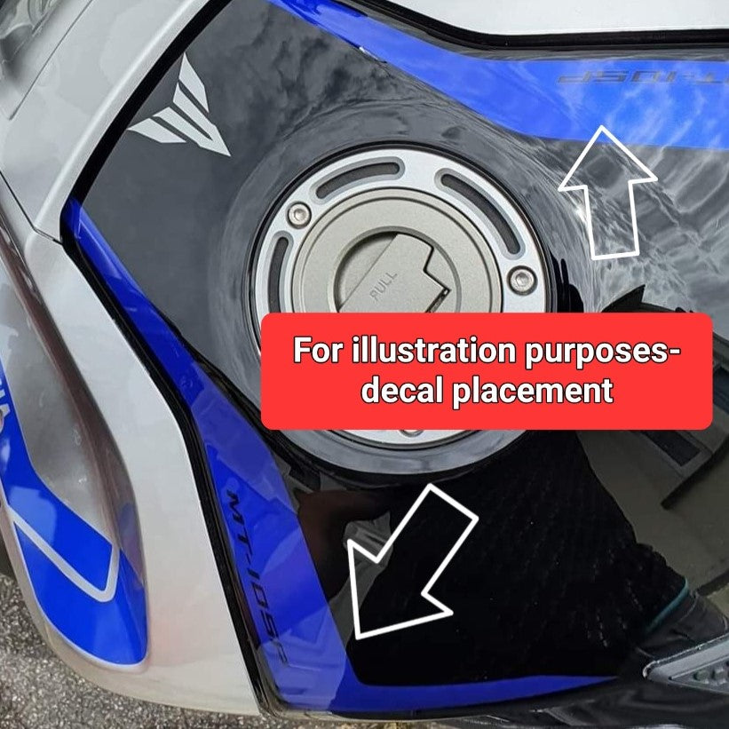 Tank Top Decals / Stickers for Yamaha MT10  - BLUE (fits Gen 1 & Gen 2)